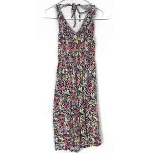 Express Multicolor Floral Halter Mini Dress – Size XS